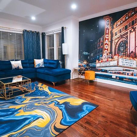 The Blue Golden Luxury Modern 3- Bedroom Apartment In شيكاغو المظهر الخارجي الصورة