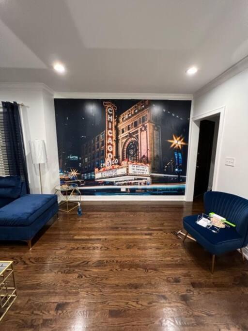 The Blue Golden Luxury Modern 3- Bedroom Apartment In شيكاغو المظهر الخارجي الصورة
